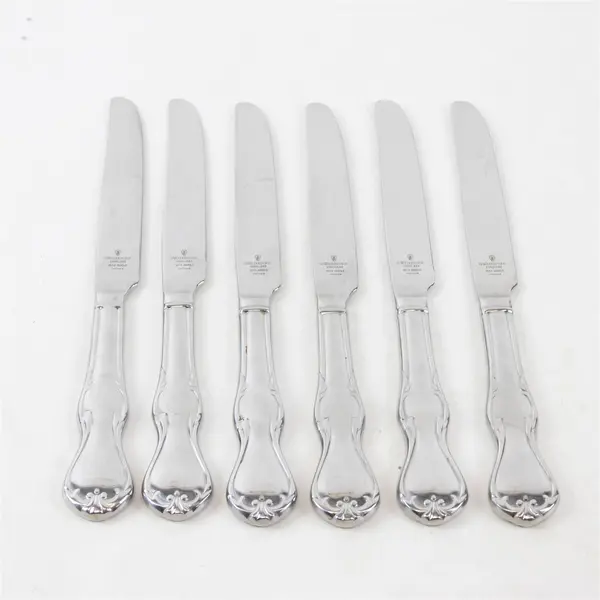 Lot of 6 Waterford Baron's Court Pattern 18/10 SS Dinner Knives 9.75" Long Good
