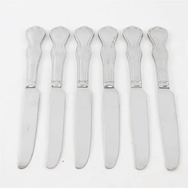 Lot of 6 Waterford Baron's Court Pattern 18/10 SS Dinner Knives 9.75" Long Good