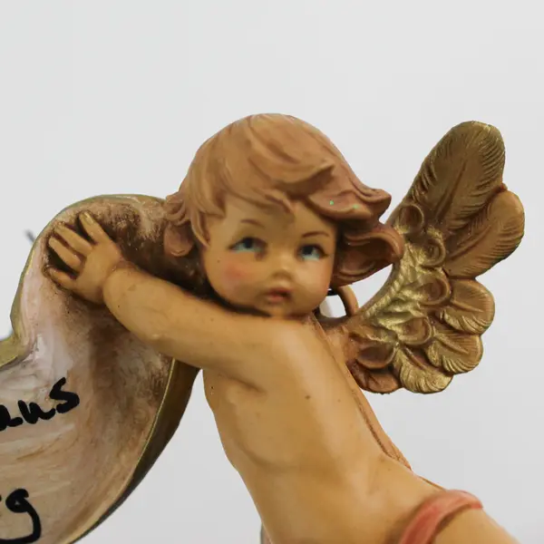 1986 Fontanini #610 Cherub Pair with Banner 'House on the Mountain'