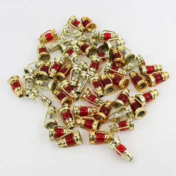 Lot of 53 Vintage Miniature Lantern Light Covers for Christmas Lights Red/Clear