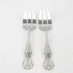 2 Waterford Baron's Court Pattern 18/10 SS Med Cold Meat Serving Forks 9" Rare