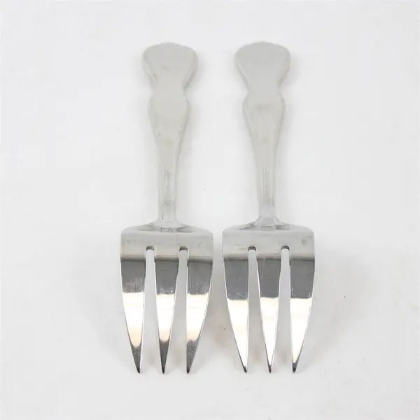 2 Waterford Baron's Court Pattern 18/10 SS Med Cold Meat Serving Forks 9" Rare