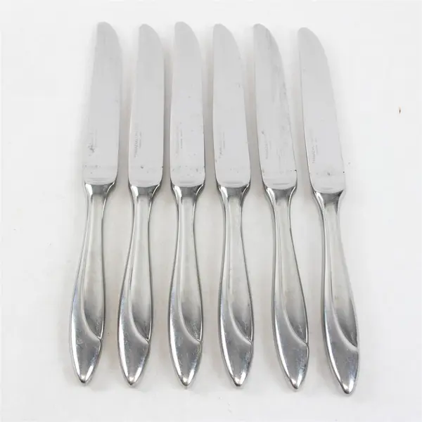 Lot of 6 Yamazaki (Patrick) Flatware Filar Pattern Hollow Dinner Knives 9" Good