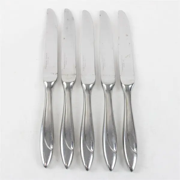 Lot of 5 Yamazaki (Patrick) Flatware Filar Pattern Hollow Dinner Knives 9" Good