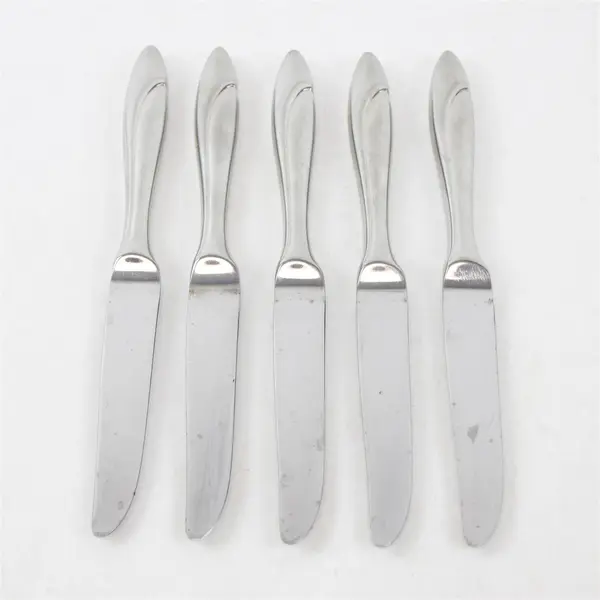 Lot of 5 Yamazaki (Patrick) Flatware Filar Pattern Hollow Dinner Knives 9" Good