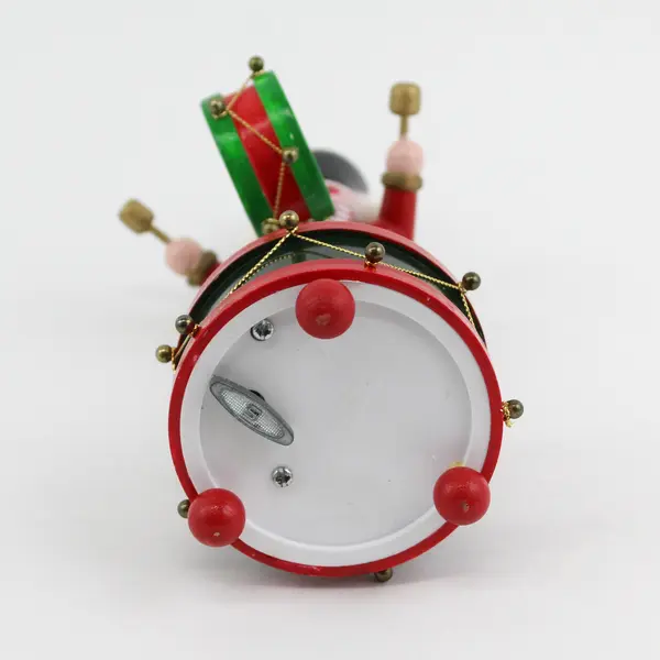 Animated Wooden Drumming Soldier Music Box 9.25" Works