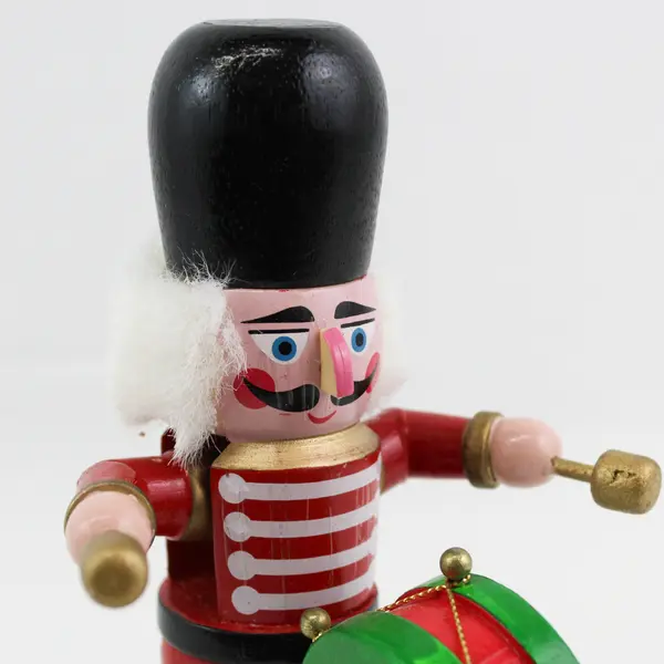 Animated Wooden Drumming Soldier Music Box 9.25" Works
