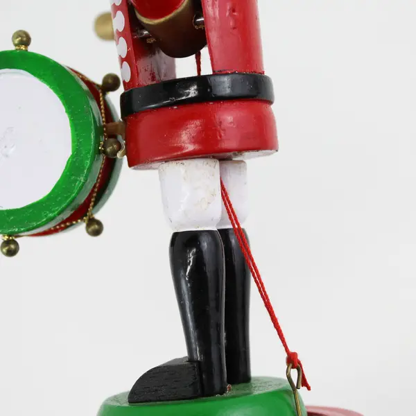 Animated Wooden Drumming Soldier Music Box 9.25" Works