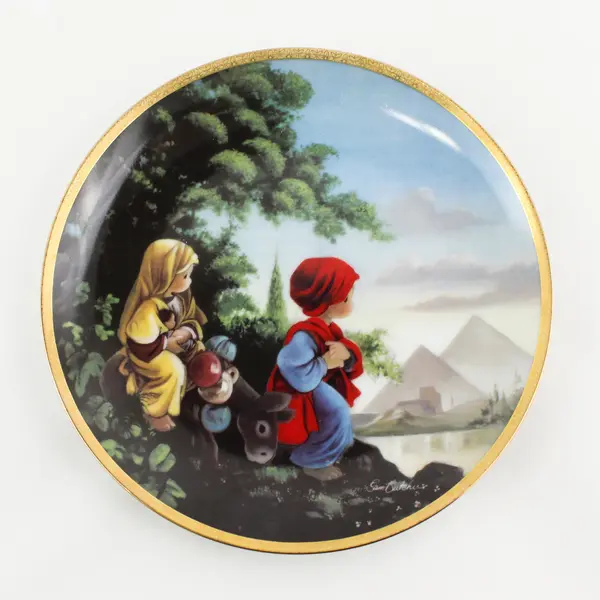 Precious Moments "The Flight Into Egypt" Hamilton Collection Decor Plate 1992