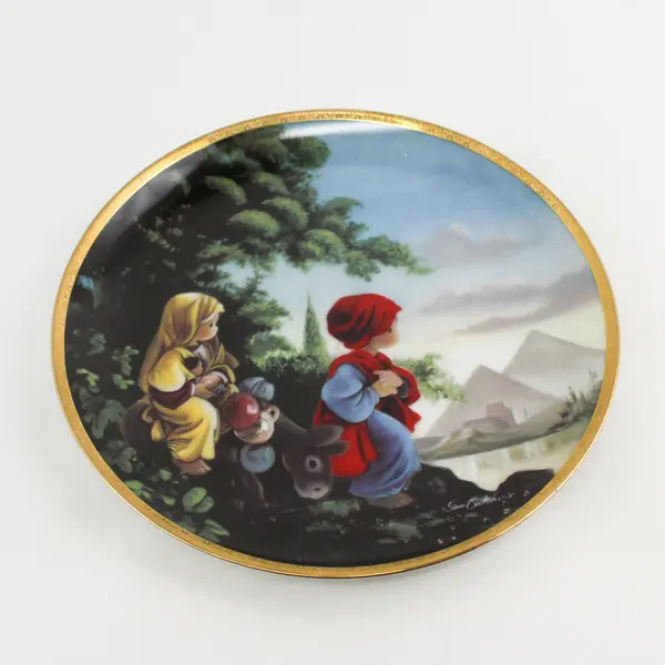 Precious Moments "The Flight Into Egypt" Hamilton Collection Decor Plate 1992