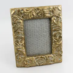 Gold Ornate Floral Resin Free-Standing Frame 5" x 7" Photo