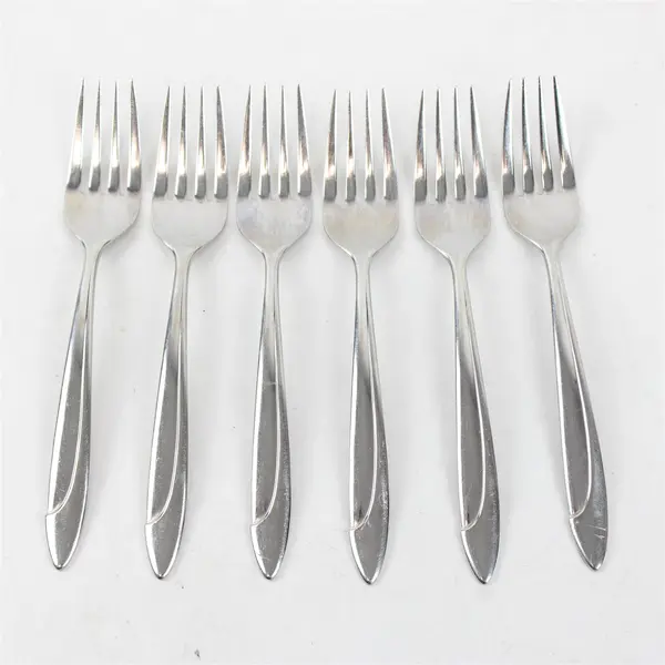 Lot of 6 Yamazaki (Patrick) Flatware Filar Pattern Salad Forks 6.5" Rare HTF 