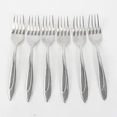 Lot of 6 Yamazaki (Patrick) Flatware Filar Pattern Salad Forks 6.5" Rare HTF 