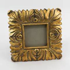 Gold Ornate Resin Free-Standing Square Frame 3.5" x 3.5" Photo