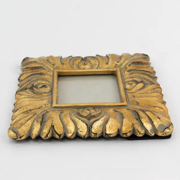 Gold Ornate Resin Free-Standing Square Frame 3.5" x 3.5" Photo