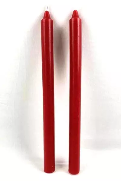 Vintage 13" Red Taper Candles Lot of 2 Unlit Dinner Holiday Home Decor