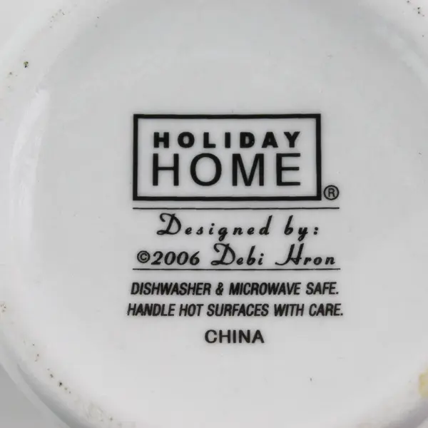 Set of 4 Debi Hron Holiday Home Christmas Tree Mugs 2006 Folk Art