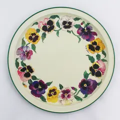 Vintage 1991 Potpourri Press Floral Pansies Tin Tray 13-1/4"