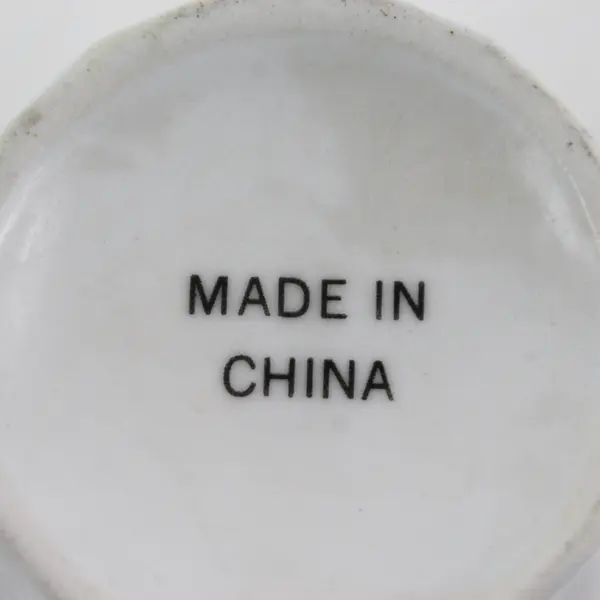 Set of 4 Rare Vintage Blue & White Teapot Mugs Ceramic Collectible