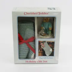 2001 Enesco Priscilla Hillman Cherished Teddies Holiday Gift Set 864307 In Box
