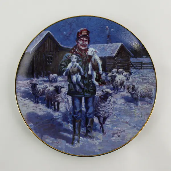 Schmid "Born On A Starry Night" Country Christmas Collection Decor Plate 1992