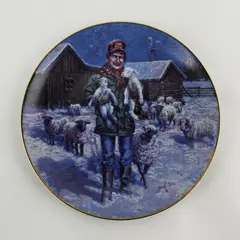 Schmid "Born On A Starry Night" Country Christmas Collection Decor Plate 1992