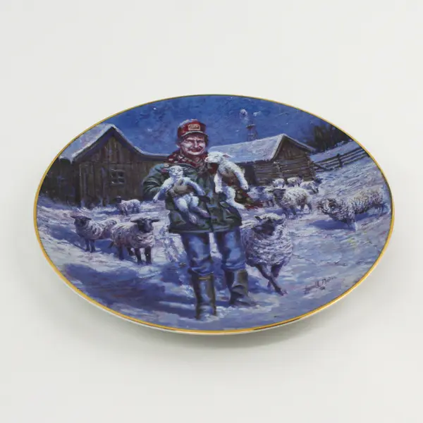 Schmid "Born On A Starry Night" Country Christmas Collection Decor Plate 1992