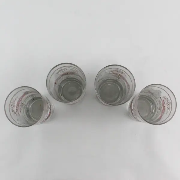 Vintage Christmas Village Tumbler Glasses Holiday Glassware Collectible