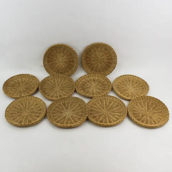 Set of 10 Woven Wicker Plate Holder Chargers 8.5"