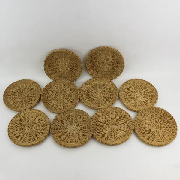 Set of 10 Woven Wicker Plate Holder Chargers 8.5"