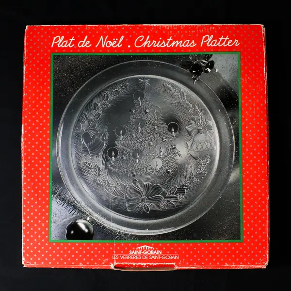 Vintage Saint-Gobain Duralex 12.5” Christmas Tree Platter
