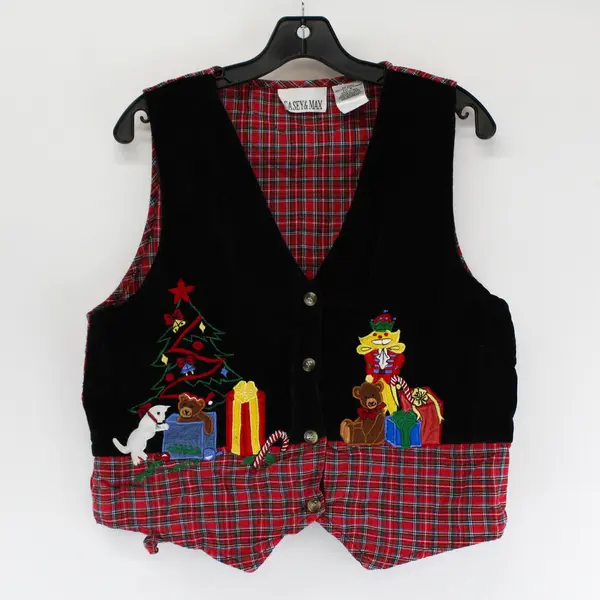 Casey & Max Embroidered Christmas Toy Vest Women's Medium