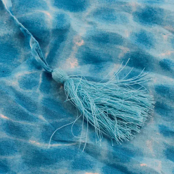 Lands' End Blue Tie-Dye V-Neck Muumuu Dress Women's Large 14-16