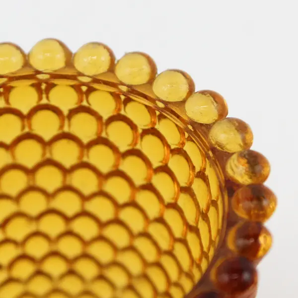 Set of 3 Vintage Amber Hobnail Votive Candle Holders