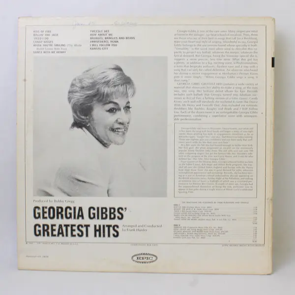 Georgia Gibbs Greatest Hits 12" Vinyl Record