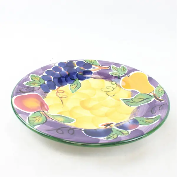 Set of 2 Tabletops Unlimited Scandicci 11in Hand-Painted Fruit Dinner Plates