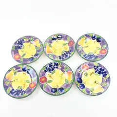 Set of 6 Tabletops Unlimited Scandicci Hand-Painted Fruit Plates