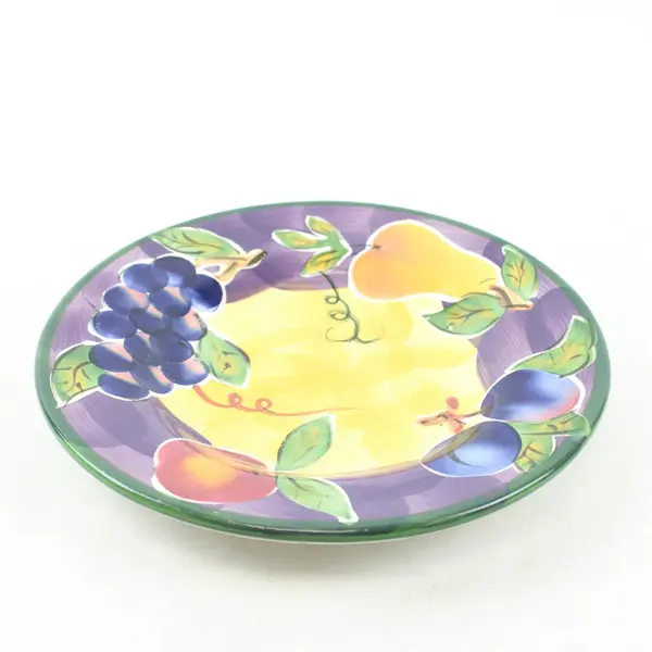 Set of 6 Tabletops Unlimited Scandicci Hand-Painted Fruit Plates