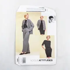 Vtg Vogue 1986 Mizrahi Jacket Dress & Pants Uncut Sewing Pattern Size 14 16 18