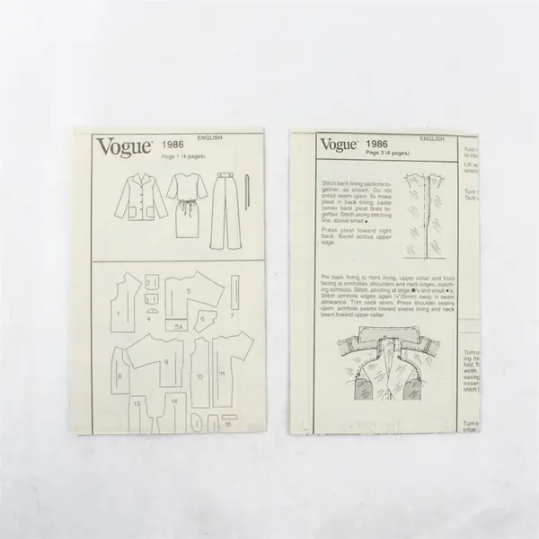 Vtg Vogue 1986 Mizrahi Jacket Dress & Pants Uncut Sewing Pattern Size 14 16 18