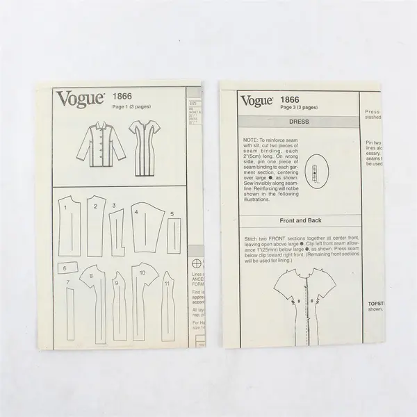 Vintage Vogue 1866  Jacket & Dress Uncut Sewing Pattern Size 8 10 12