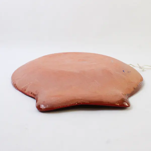 Vintage Mexican Terra Cotta Folk Art Wall-Hanging Fish Platter 14.5"