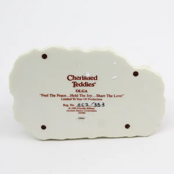 Cherished Teddies By Enesco "Feel The Peace... Joy... Love" 1996 Olga 182966