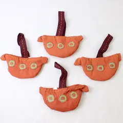 Set of 4 Pottery Barn Kids Thanksgiving Boat Napkin Utensil Holders