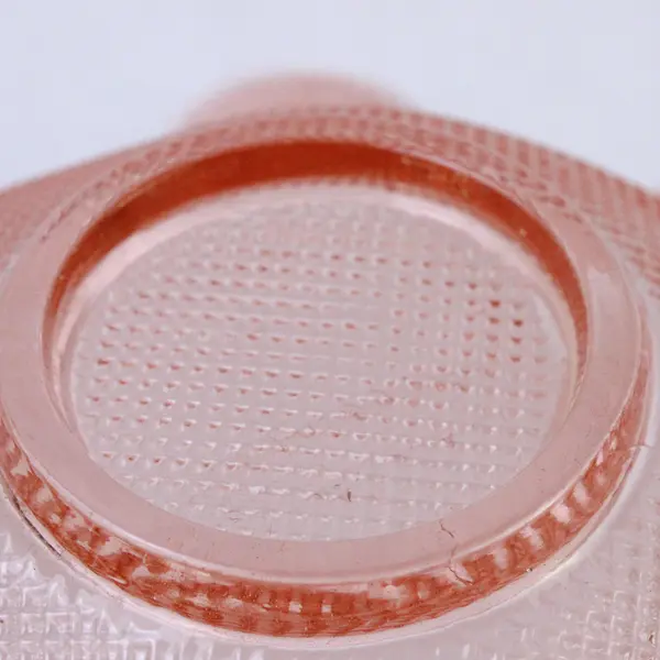 Vintage Pink Ruffled Edge Glass Bowl Candy Dish 6"