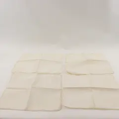 Set of 4 Vintage White Linen Napkins Cutwork Crocheted Lace