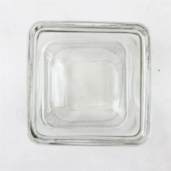 Lot of 3 Clear Glass Cube Vases 4" and 5"