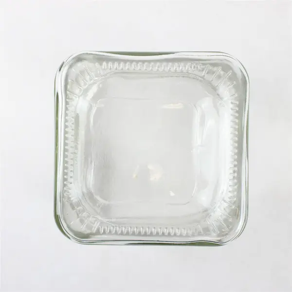 Lot of 3 Clear Glass Cube Vases 4" and 5"