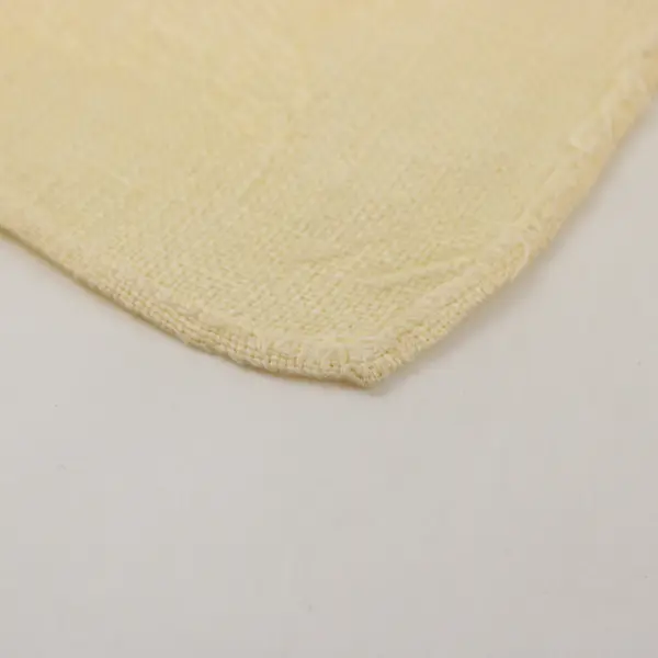 Lot of 4 Vintage Pale Yellow Damask Linen Tablecloth Floral Jacquard & 3 Napkins