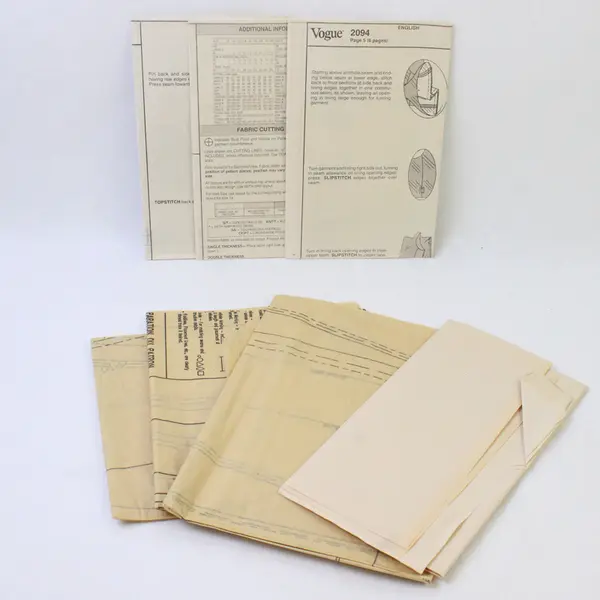 Vtg Vogue De La Renta 2094 Jacket Shirt & Pants Cut Sewing Pattern Size 8 10 12
